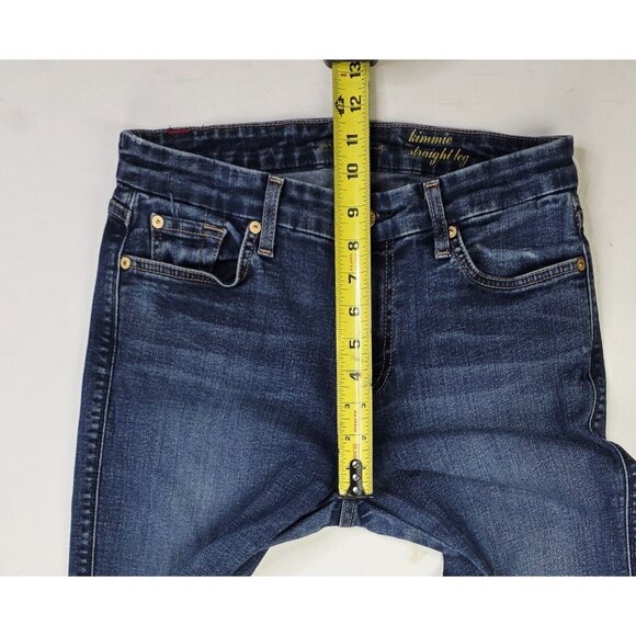 7 For All Mankind Size 29X32 Women Kimmie Straight Leg Blue Denim Logo Tag Jeans - Picture 3 of 13